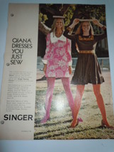 Vintage Singer Qiana Dress You Just Sew Print Magazine Advertisement 1972  - $8.99