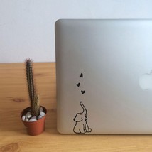 decorative stickers, elephant and hearts, laptop decals - £5.51 GBP
