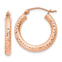 14K Rose Gold Hoop Earrings Jewelry FindingKing 22mm x 20mm - £92.75 GBP