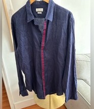 Zara Blue Linen 90’s Preppy Retro NauticalSummer Men’s Button Down  Shir... - $29.00