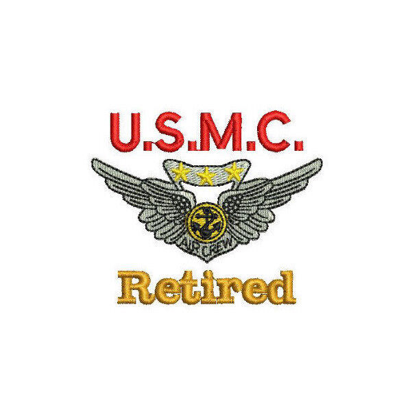 Primary image for USMC Combat Air Crew Wings Retired Pilot Army Military Embroidered Polo Shirt