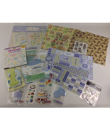 Scrapbook Lot Baby Boy Stickers 12x12 Pages Embellishments Cut Outs 3D L... - $41.53