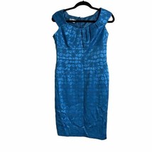 London Times Pencil Sheath Dress Size 8P Turquoise Blue Sleeveless Formal - £14.73 GBP