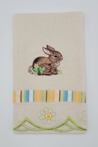 MWW Market Woodland Sanctuary Rabbit / Bunny Embroidered Cotton Linen Ha... - $9.89