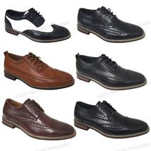 Brand New Men&#39;s Dress Shoes Wingtip Lace Up Leather Line Oxfords Brogue ... - €18,03 EUR+