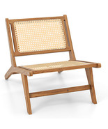 Teak Wooden Chair with Handwoven Rattan Seat and Backrest - Color: Natural - $3,804.04 MXN