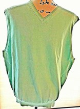 Men’s Nautica Golf Large Green Soft Vest Sweater Work Casual Cotton Lycra 015-97 - £14.15 GBP