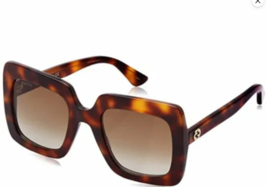 Gucci Square/Rectangle Sunglasses Havana Havana Brown Luxury Eyewear Made In Ita - £138.87 GBP