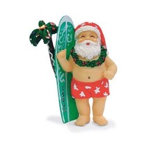 Hawaiian Surfing Santa &amp; Surfboard Ornament - £14.38 GBP