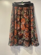 Lularoe Llr Size Xl Floral Skirt Fall Colors #712 - £27.61 GBP