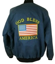 Vintage Royal Order of Racoons God Bless America Jacket XL Zip Up Canvas USA - £38.03 GBP
