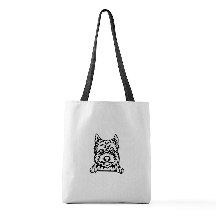 CAIRN TERRIER PEEKING Medium Tote Bag - $40.00