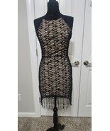 EMERALD SUNDAE Womens Black Tassel Fringe Mini Dress Small - $337.93 MXN