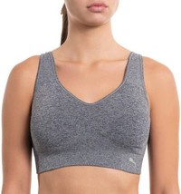 PUMA Womens Removable Cups Racerback Sports Bra 1 Pack Size Small Color Gray - £35.38 GBP
