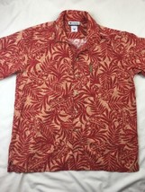 Columbia Sportswear Orange Floral Print Short Sleeve Shirt Mens XL - $19.79