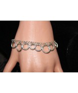 Handmade Silver Tone Chain Bracelet Toggle Closure - £3.91 GBP