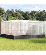 vidaXL Aviary Silver Galvanized steel Large Durable Aviary - $32,981.66 MXN