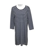 J Crew Dress Womens XS Striped Side Zip Shirt Blue Knit Metal Zipper Stretch - $21.77