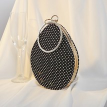 Fashion Women Clutch Bag Pu Leather Handbag With  Rhinestone Solid  Chain  Bag F - £80.26 GBP