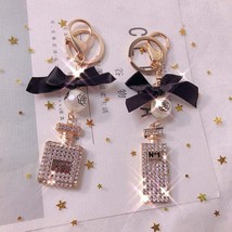 Bling Crystal perfume bottle keyrings,shining keychain sparkly bag charm - $35.20