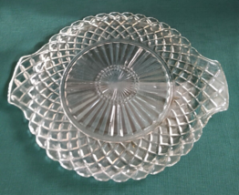 Anchor Hocking 12&quot; Waterford Waffle 2 Handle Cake Plate Clear - $15.02