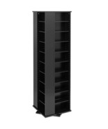 Large Four-Sided Spinning Tower Storage Cabinet, Black - £253.91 GBP