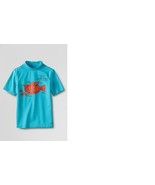 Lands End Boys&#39; Short Sleeve Graphic Rash Guard Aqua Sea Submarine New - $171.16 MXN