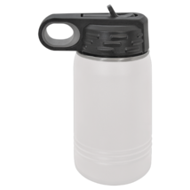 White 12oz Double Wall Insulated Stainless Steel Sport Bottle w/ Flip To... - £13.76 GBP