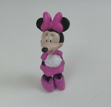 Disney Minnie Mouse Fuschia Dress &amp; Bow 2&quot; Collectible Figure - £6.85 GBP