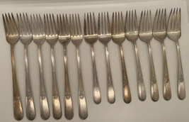 13 Piece Lot - Holmes &amp; Edwards Youth 1940s  Silverplate Forks  Two Sizes - £22.06 GBP