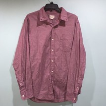 J. CREW Quality Woven Shirts Mens Large Button Up Long Sleeve 100% Cotton Pocket - £9.59 GBP