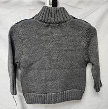 New Toddler Boys' 12M Quilted and Knit Zip-Up Sweater - Cat & Jack Blue/Brown image 3