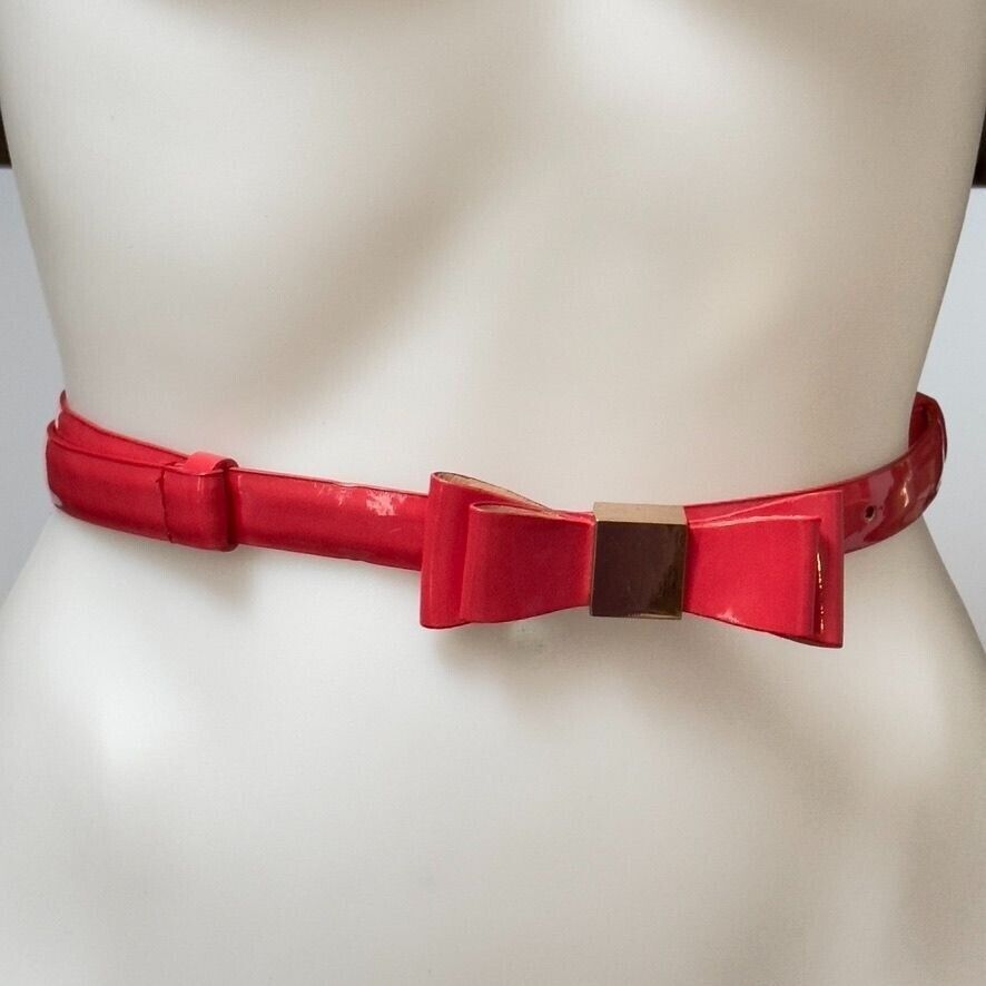 Primary image for Belt Women's Faux Patent Leather Bow Slide Adjustable Size L