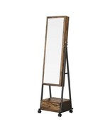 Modern Industrial Metal Wood Jewelry Armoire Cabinet Organizer Mirror on... - $6,325.15 MXN
