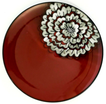 Pier 1 Geranium Dinner Plate Red and White 11 Inches Diameter - $260.66 MXN