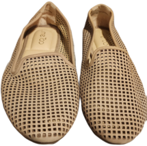 Me Too Tan Laser Cut Leather Flats Shoes Woman’s Size 11M Slip On Loafer - £24.05 GBP