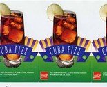 Coca Cola Die Cut Table Top Cuba Fizz Adverting 1992 - £29.83 GBP