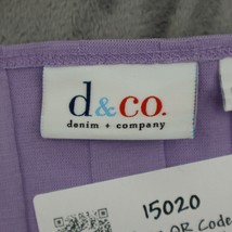 Denim Company Shirt Womens L Purple Pinstriped Short Cap Sleeve Round Neck - £20.55 GBP