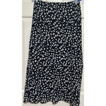 Women&#39;s Black Light Gray Dots Flowy Elastic Pull-On Skirt Size 22W - $15.00