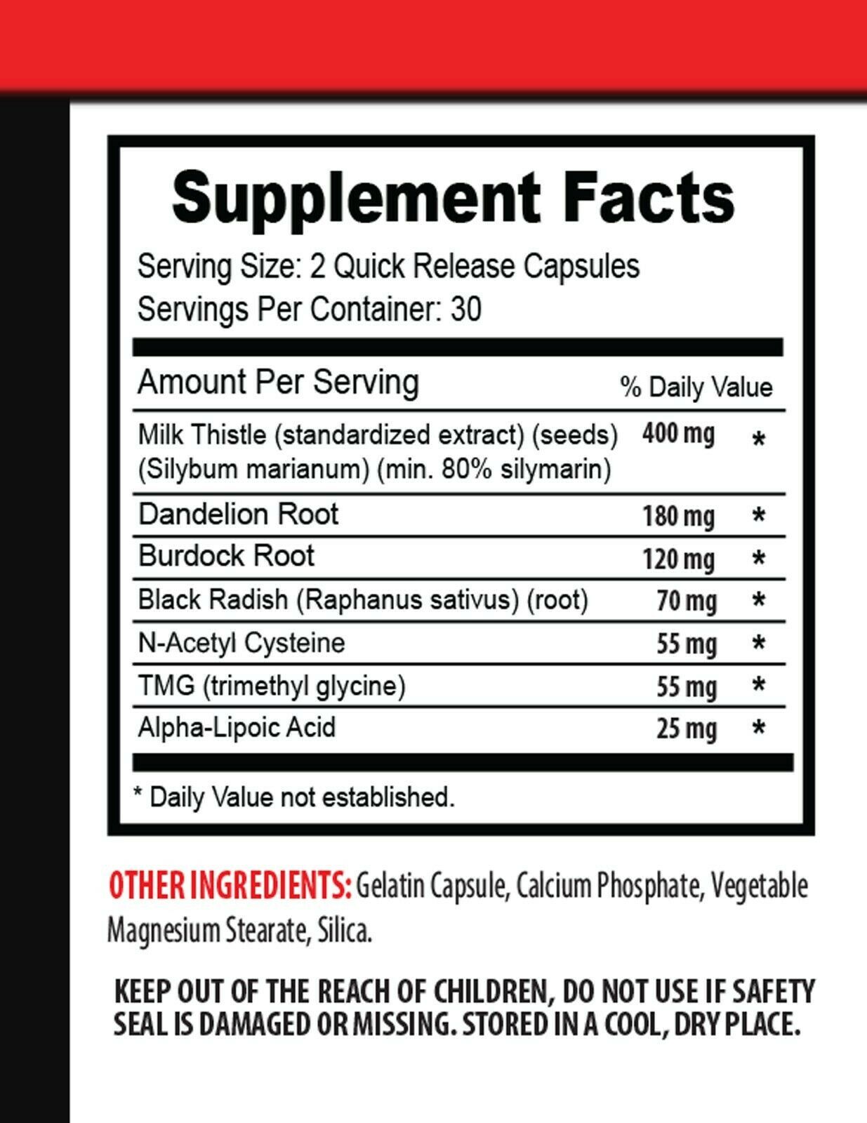 liver detox diet - LIVER DETOX & CLEANSE - milk thistle detox - 1 Bottle 60 Caps Item image 2