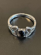 Vintage Black Onyx Silver Plated Woman Ring Size 6.5 - £10.29 GBP