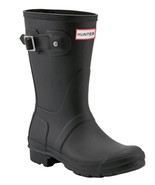 Hunter Womens Rain Boots Black Original Short Waterproof Traction Sole - $196.21 CAD
