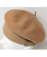 Krono Krown Hat Beret Beanie Wool Slouchy Chunky Baggy Stocking Cap Tan USA - $24.25