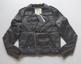 Polo Ralph Lauren Women&#39;s Leather Biker Jacket Worldwide shipping FTP-0709 - $474.41
