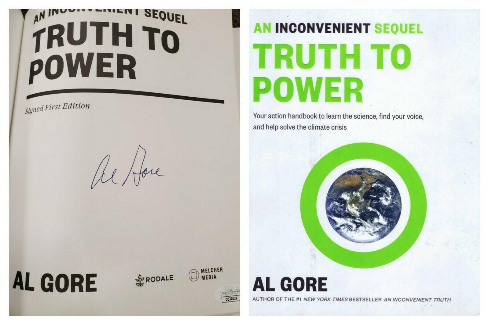 Primary image for Al Gore Signed 2017 Truth to Power Paperback Book JSA