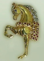 Rund Cut Diamond &amp; Ruby Brooch Jewellery Seahorse Brooch Pin - £129.28 GBP