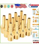 12-Pack 1/4&#39;&#39; Brass Hose Fittings - Durable Barb x NPT Male Pipe Connectors - $455.10 MXN