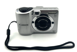 Canon PowerShot A1300 HD 16MP Digital Camera Silver 5x Zoom TESTED - £53.89 GBP