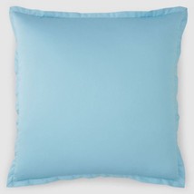 MSRP $85 Hudson Park Cotton 500Tc Pillow Sham Euro Blue 26x26 NWOT - £21.37 GBP