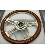 New Set Racing Universal Steering Wheel 4 Spoke Wood Chrome Nardi Design... - £227.45 GBP